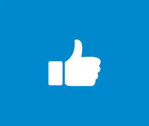 Thumbs up &quot;Like&quot; icon with blue background